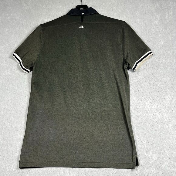 J Lindeberg Polo Golf Shirt Mens Size Small Gray Short Sleeve Collared Logo - Picture 9 of 12